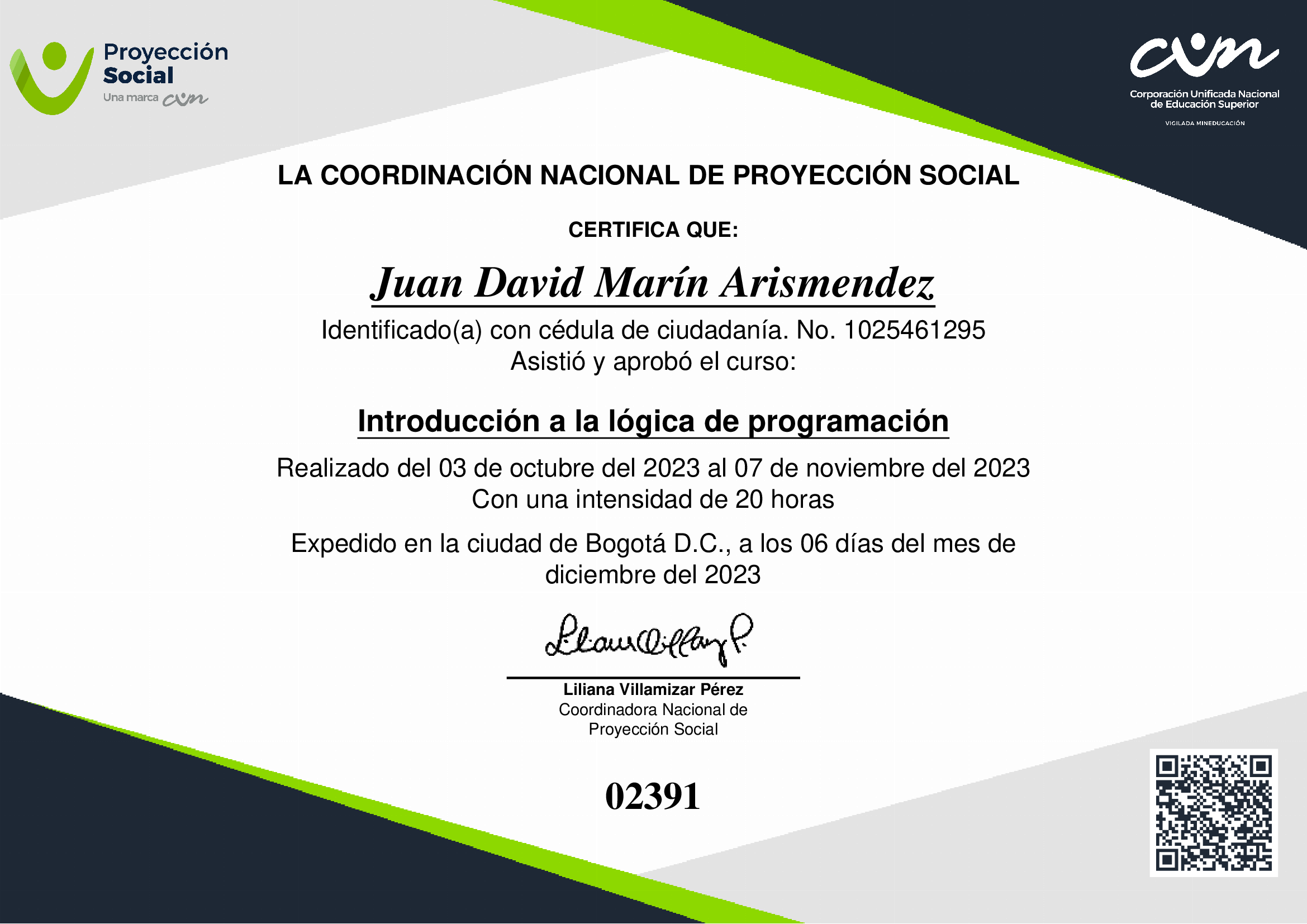 año de certificado